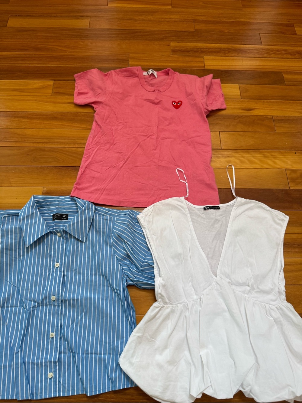 J. Crew Pink Short Sleeve Tee with Small Heart Patch